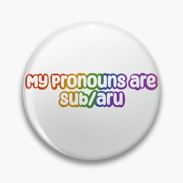 Item preview, My Pronouns are Subaru Rainbow Outline designed and sold by Thecraftycat.