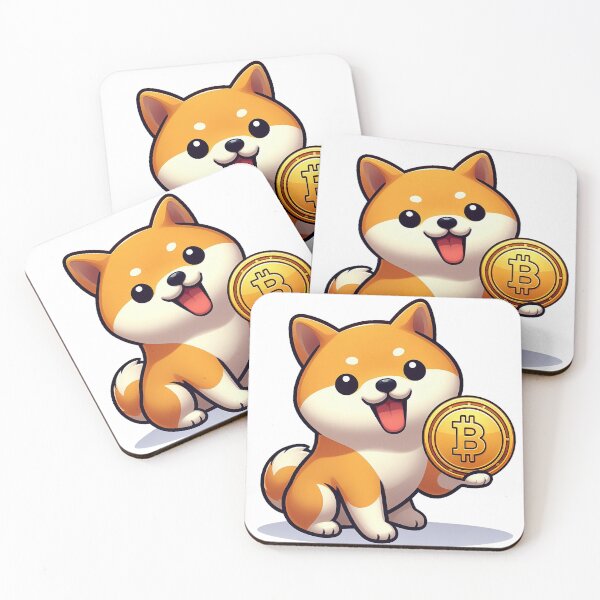 Item preview, shiba holding bitcoins designed and sold by ffkj09.