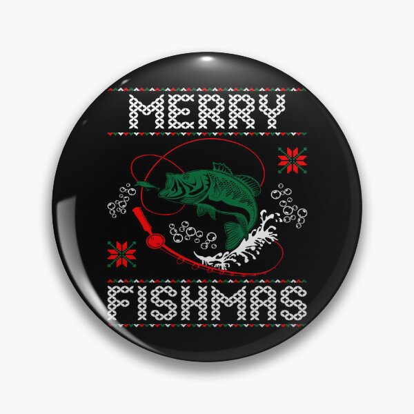 Item preview, Merry Fishmas Ugly Christmas Sweater Funny Fishing designed and sold by Smix Pixels.