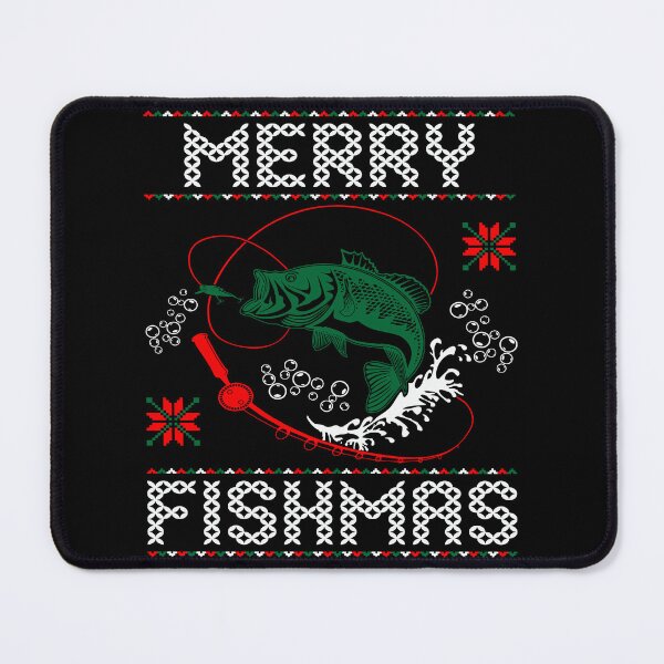 Item preview, Merry Fishmas Ugly Christmas Sweater Funny Fishing designed and sold by Smix Pixels.