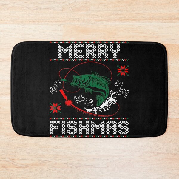 Item preview, Merry Fishmas Ugly Christmas Sweater Funny Fishing designed and sold by Smix Pixels.