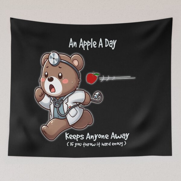 Item preview, An Apple A Day Keeps Anyone Away Cute Kawaii designed and sold by TeddybearClub.
