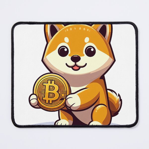 Item preview, shiba holding bitcoins designed and sold by ffkj09.