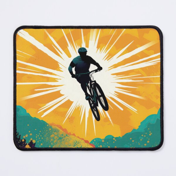 Item preview, Big jump of colorful mountain biker designed and sold by WallGemsArt.