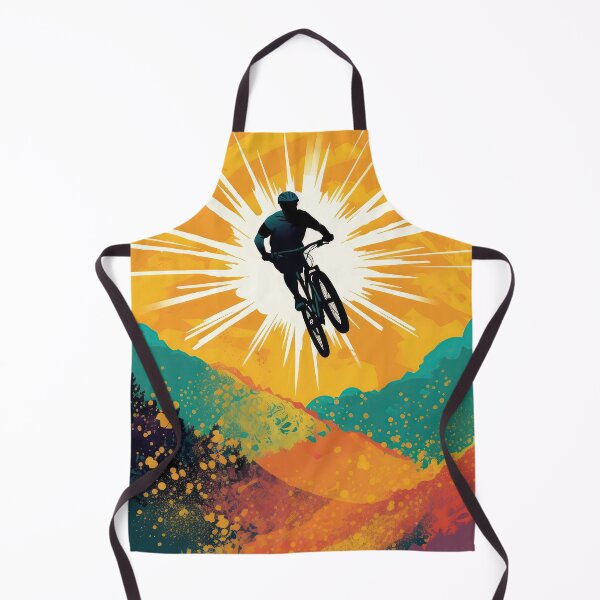 Item preview, Big jump of colorful mountain biker designed and sold by WallGemsArt.