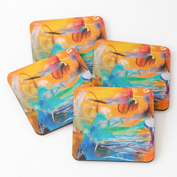 Item preview, The urge, color abstraction in yellow, orange, and blue designed and sold by clon-dot-net.