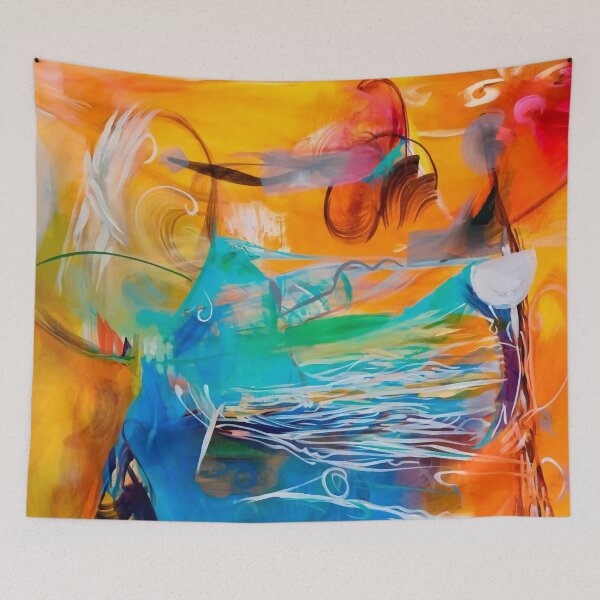 Item preview, The urge, color abstraction in yellow, orange, and blue designed and sold by clon-dot-net.