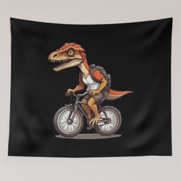 Item preview, Velociraptor Dinosaur on Bike designed and sold by Getup-clothing.