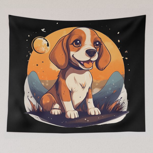 Item preview, Cute beagle dog puppy illustration. designed and sold by NBSStore.