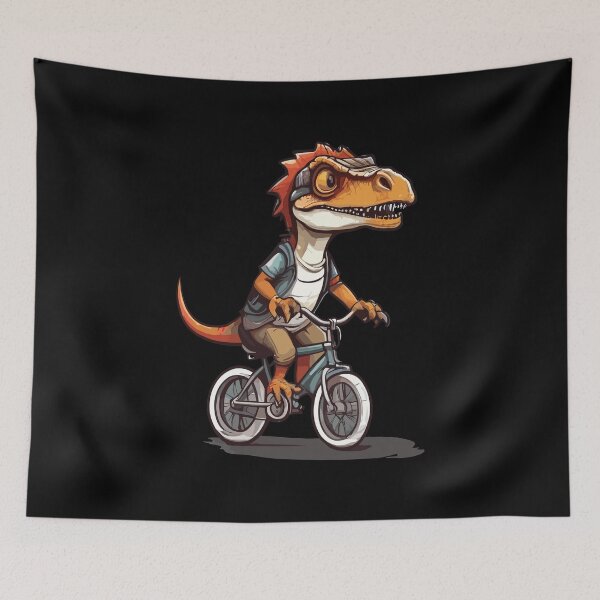 Item preview, Velociraptor Dinosaur on Bike designed and sold by Getup-clothing.