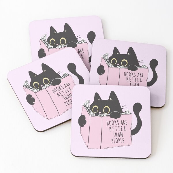 Item preview, Books are better than people black cat and books designed and sold by StickyBook.