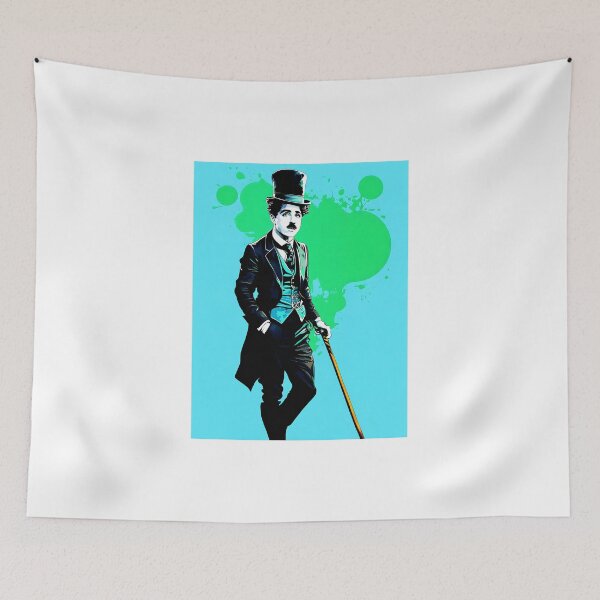 Item preview, Portrait of Charlie Chaplin painted in graffiti style designed and sold by BubblyDelight.