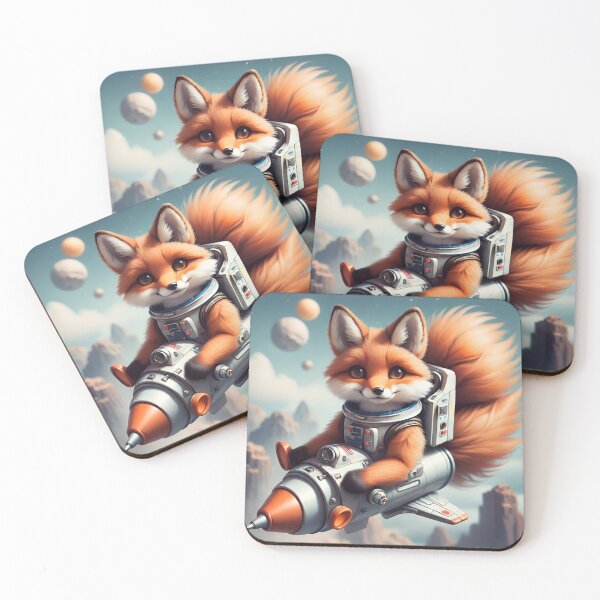 Item preview, Fox Astronaut riding rocket on the space designed and sold by BotunPeony.