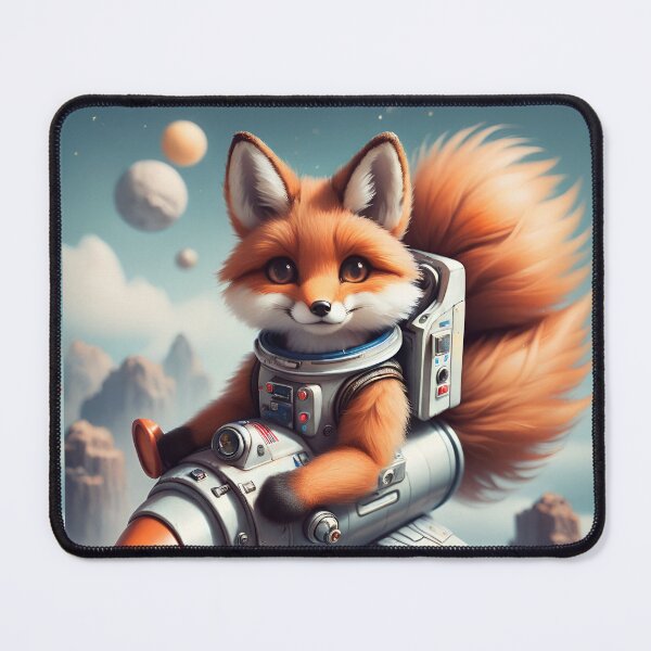 Item preview, Fox Astronaut riding rocket on the space designed and sold by BotunPeony.