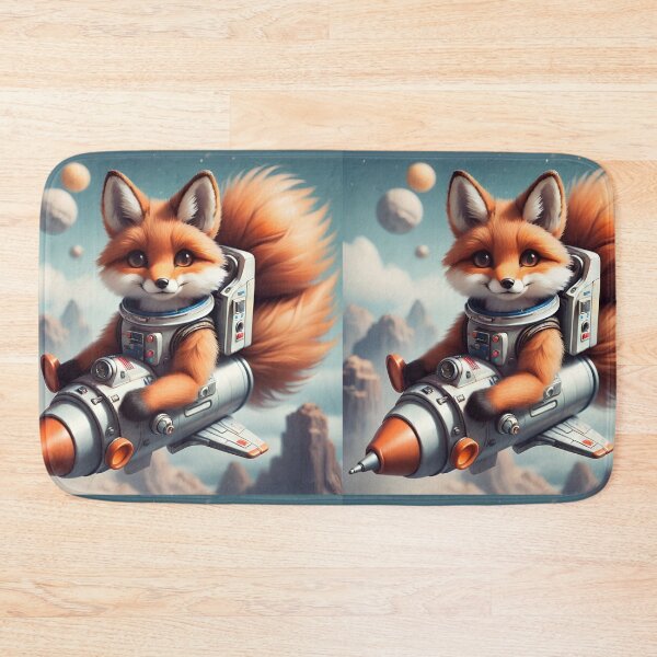 Item preview, Fox Astronaut riding rocket on the space designed and sold by BotunPeony.