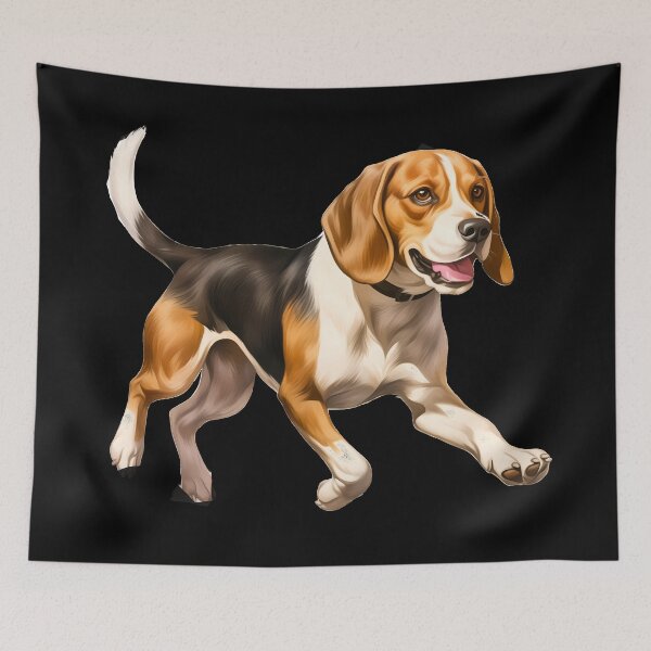 Artikelvorschau, Niedlicher Beagle-Hund, der Illustration läuft entworfen und verkauft von NBSStore.