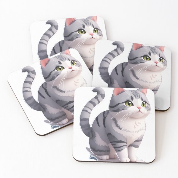 Item preview, An adorable cute gray and white cat designed and sold by MahmodArt.