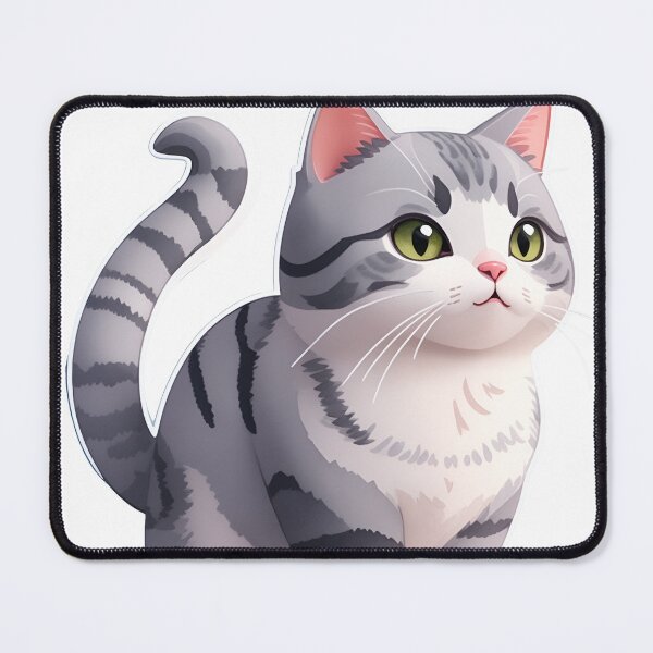 Item preview, An adorable cute gray and white cat designed and sold by MahmodArt.