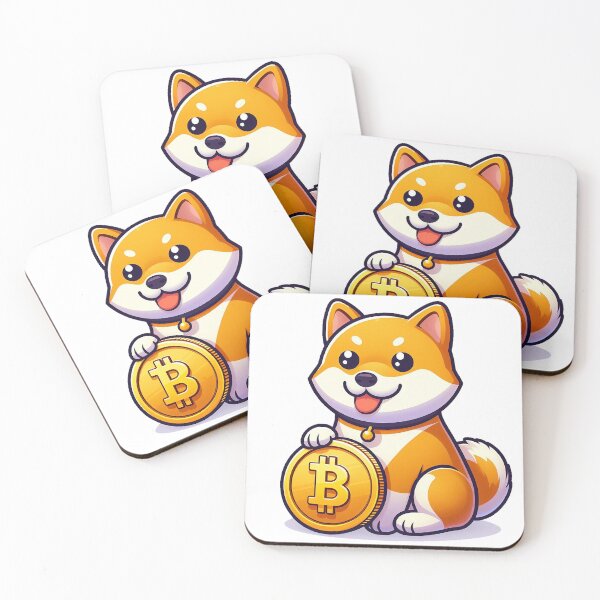 Item preview, shiba holding bitcoins designed and sold by ffkj09.