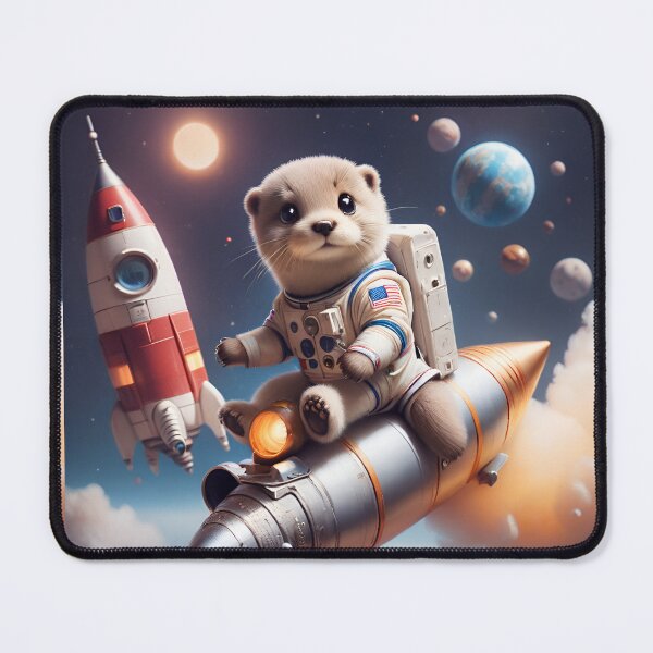 Item preview, Otter Astronaut riding rocket on the space designed and sold by BotunPeony.