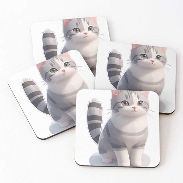 Item preview, An adorable cute gray and white cat designed and sold by MahmodArt.