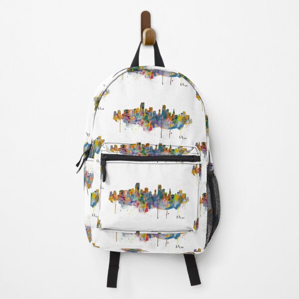 Item preview, Miami Skyline Splash – Colorful Abstract Cityscape designed and sold by caracatita75.