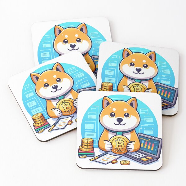 Item preview, shiba holding bitcoins designed and sold by ffkj09.