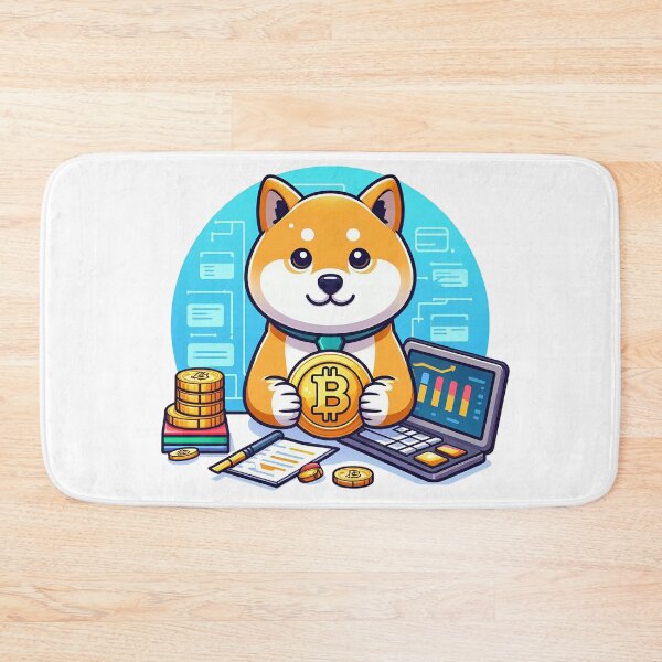 Item preview, shiba holding bitcoins designed and sold by ffkj09.