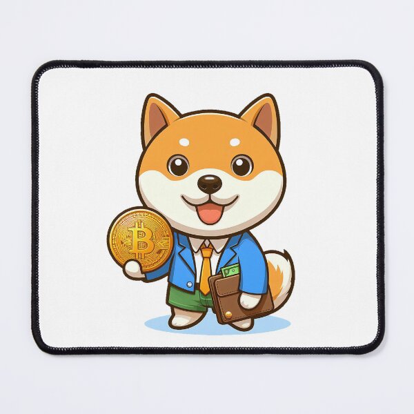 Item preview, shiba holding bitcoins designed and sold by ffkj09.