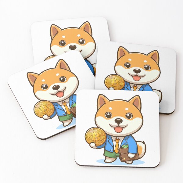 Item preview, shiba holding bitcoins designed and sold by ffkj09.