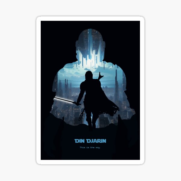 Vista previa del artículo con la obra «Din Djarin», diseñado y vendido por Mojoleouf.