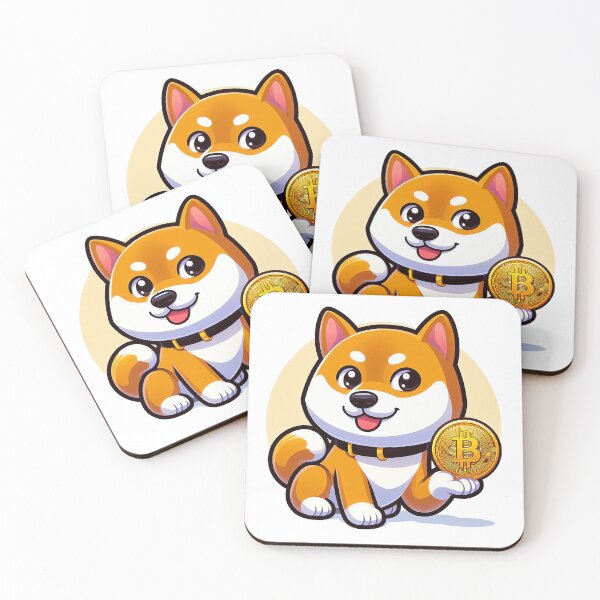 Item preview, shiba holding bitcoins designed and sold by ffkj09.