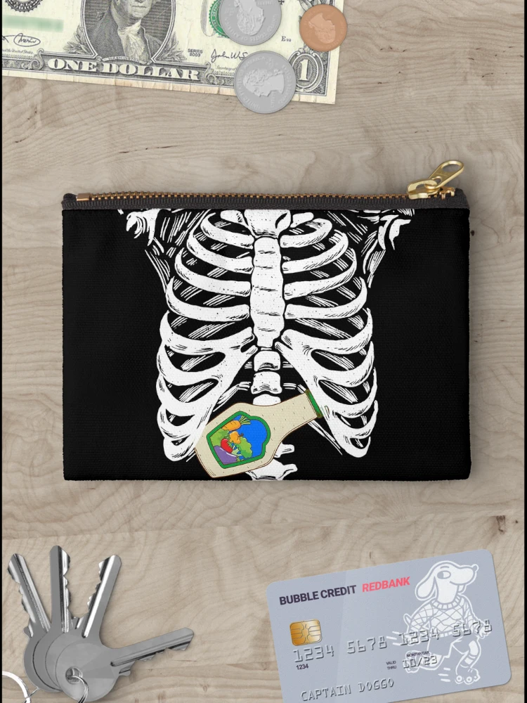 Thumbnail 3 of 4, Zipper Pouch, Skeleton Ribcage Ranch Funny Ranch Dressing Gear designed and sold by DynamicDesign.