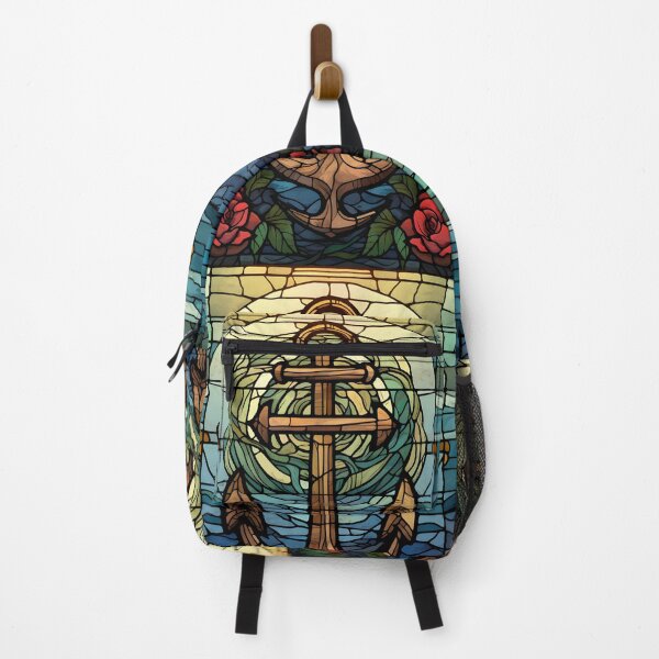 Item preview, Impresión de arte de vidrieras de ancla y cruz designed and sold by dcrc.
