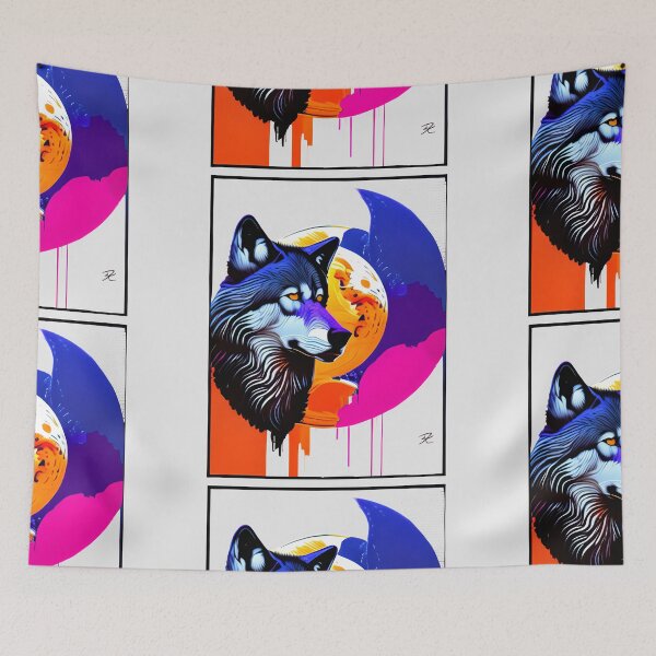 Item preview, Pop Art Wolf and Moon designed and sold by Chubuter.
