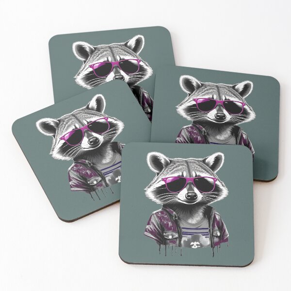 Item preview, A fancy raccoon that looking cool with purple sunglasses designed and sold by NiRia Spot.
