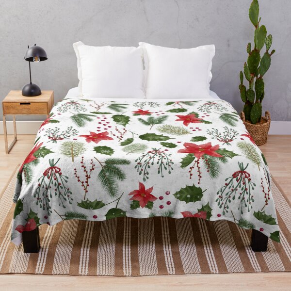 Item preview, Christmas decoration Greenery plants Watercolor seamless pattern designed and sold by LALALAKKOLOVE.