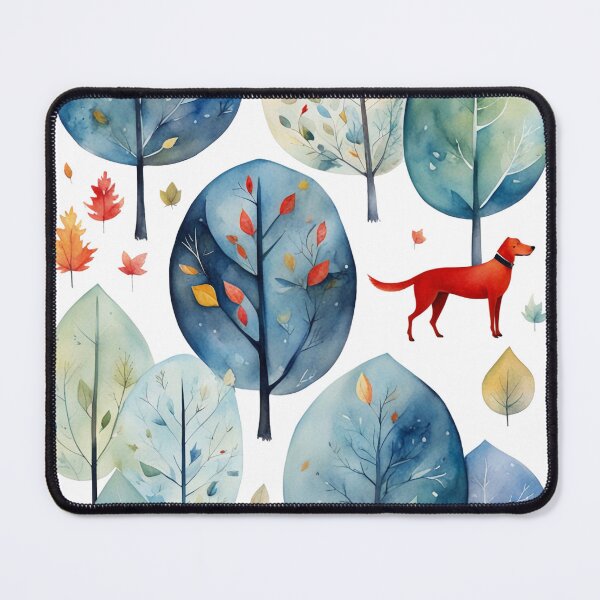 Aperçu de l'œuvre Red Dog in the Woods, histoire de la ville, aquarelle créée et vendue par boyangyang.