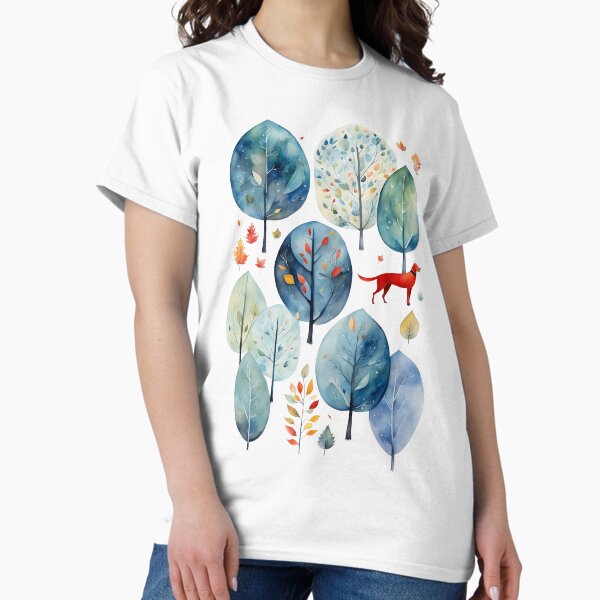 Vista previa del artículo con la obra «Perro Rojo en el Bosque, historia de la ciudad, acuarela», diseñado y vendido por boyangyang.