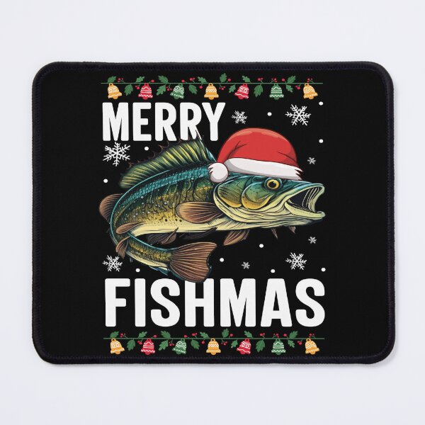 Item preview, Merry Fishmas Ugly Christmas Sweater Funny Fishing designed and sold by Smix Pixels.