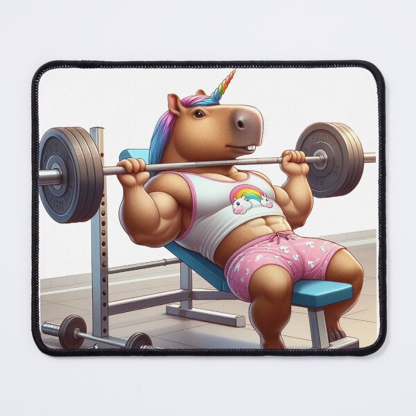 Item preview, Gym unicorn capybara designed and sold by Capybara kingdom.
