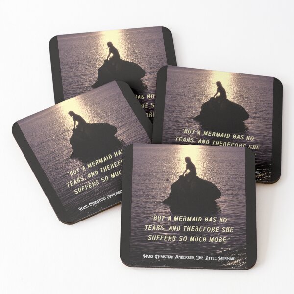 Item preview, Hans Christian Andersen poignant quote about mermaids (version 3): But a mermaid has no tears, and therefore she suffers so much more. designed and sold by artbleed.