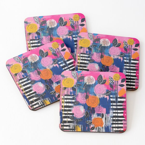 Item preview, Modern Abstract Floral Stripes designed and sold by Neika Shimm Designs.