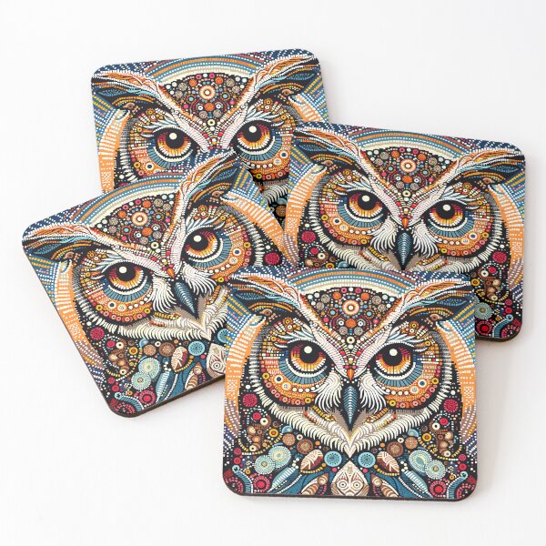 Item preview, Mosaic Wisdom - ASCII Art Owl designed and sold by midmonty.