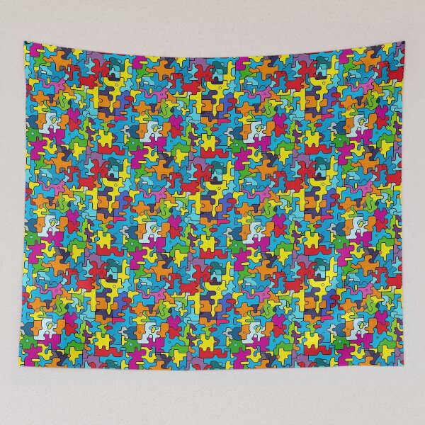 Item preview, Abstract Colorful Puzzle Pattern designed and sold by MadSwellDesigns.