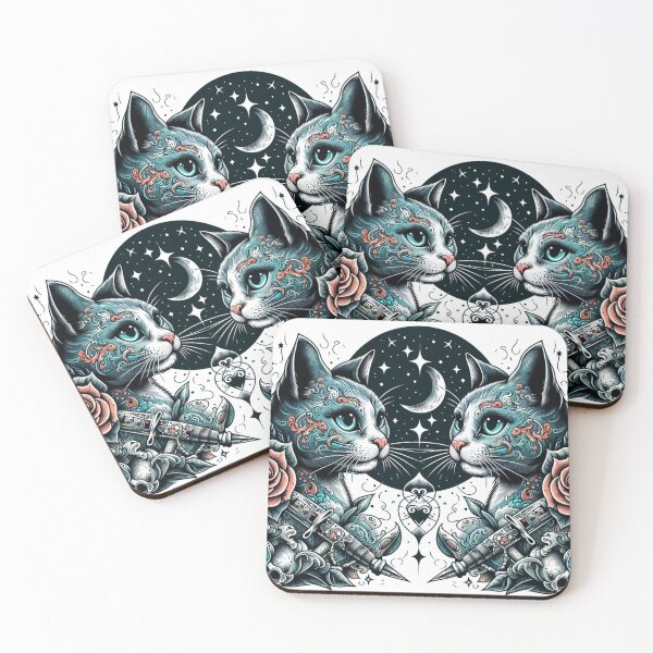 Item preview, tattoed cat designed and sold by Greydate.