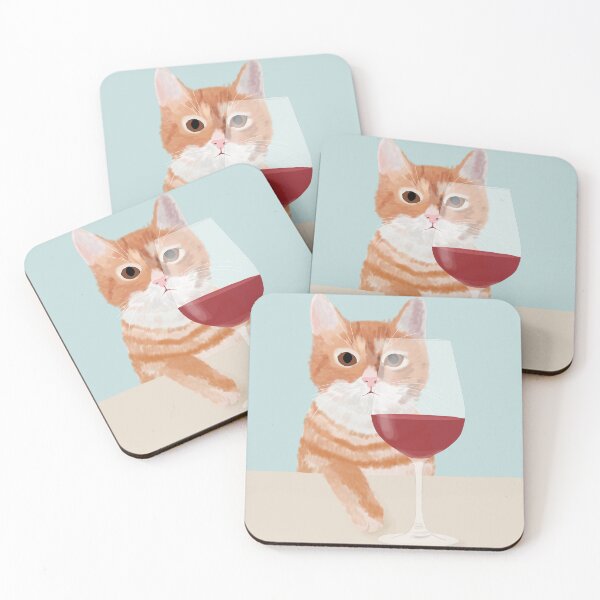 Item preview, Cat with red wine designed and sold by CreativeElle.