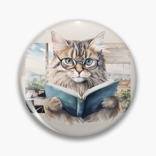 Artikelvorschau, lustig, süß, cool, Katze, Lesen, Bücher, der Bürohintergrund entworfen und verkauft von Cerulean-Shop.