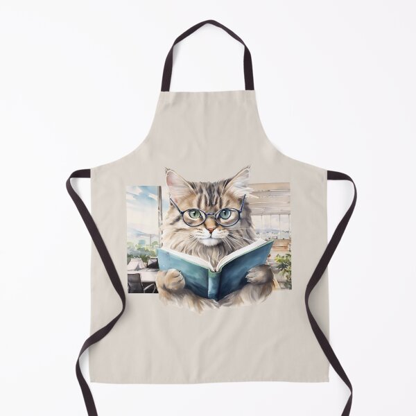 Artikelvorschau, lustig, süß, cool, Katze, Lesen, Bücher, der Bürohintergrund entworfen und verkauft von Cerulean-Shop.