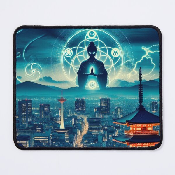 Item preview, kyoto skyline at night anime style. designed and sold by MahmodArt.
